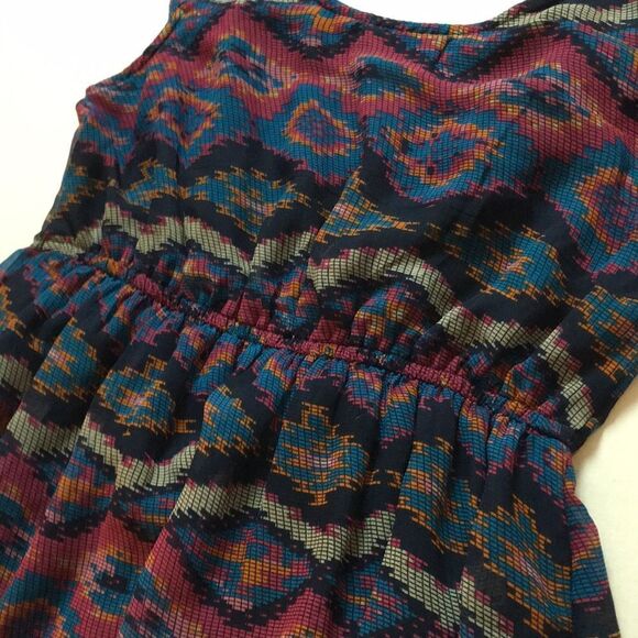 Band Of Gypsies mini cap sleeve boho Aztec southwestern print dress Sz Medium - Picture 15 of 15